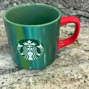 Starbucks green and red Christmas mug